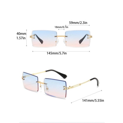 1pair Women Square Frame Fashion Glasses