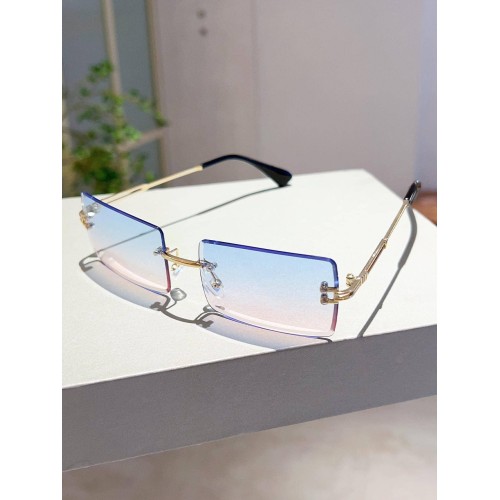 1pair Women Square Frame Fashion Glasses