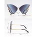 Rhinestone Decor Butterfly Design Fashion Glasses