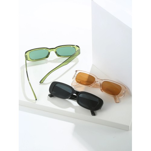 3pairs Square Frame Sunglasses