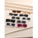 10pcs Plastic Frame Vintage Colorful? Cat Eye & Geometric Design Sunglasses Set For Summer Beach Decoration women's sunglasses