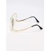 1pc Oversized Metal Frame Clear Lens Glasses With Gold Frame for a Trendy Vintage Look