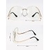 1pc Oversized Metal Frame Clear Lens Glasses With Gold Frame for a Trendy Vintage Look