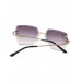 1pc Frameless Cut Edge Polygon Shape Gradient Color Metallic Fashion Sunglasses For Outdoor Travel