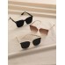 3pcs Classic Women's Large Frame Plastic Sunglasses Set In Black, Beige, Brown For Summer Travel