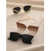 3pcs Classic Women's Large Frame Plastic Sunglasses Set In Black, Beige, Brown For Summer Travel