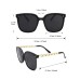 3pcs Classic Women's Large Frame Plastic Sunglasses Set In Black, Beige, Brown For Summer Travel