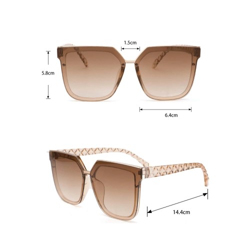 3pcs Classic Women's Large Frame Plastic Sunglasses Set In Black, Beige, Brown For Summer Travel