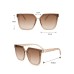 3pcs Classic Women's Large Frame Plastic Sunglasses Set In Black, Beige, Brown For Summer Travel