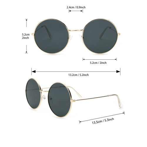 5 Pairs Women Plastics Rectangle Cat Eye Oval Frame Metal Circular Black Glasses Fashion Sunglasses  For Daily Life And Driving