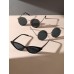 5 Pairs Women Plastics Rectangle Cat Eye Oval Frame Metal Circular Black Glasses Fashion Sunglasses  For Daily Life And Driving