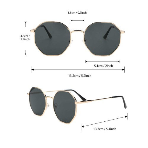 5 Pairs Women Plastics Rectangle Cat Eye Oval Frame Metal Circular Black Glasses Fashion Sunglasses  For Daily Life And Driving