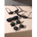 5 Pairs Women Plastics Rectangle Cat Eye Oval Frame Metal Circular Black Glasses Fashion Sunglasses  For Daily Life And Driving