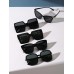 5pcs Large Square Frame Black Sunglasses For Women Daily Life Back To School Summer Vacation Clothing Accessories