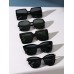 5pcs Large Square Frame Black Sunglasses For Women Daily Life Back To School Summer Vacation Clothing Accessories