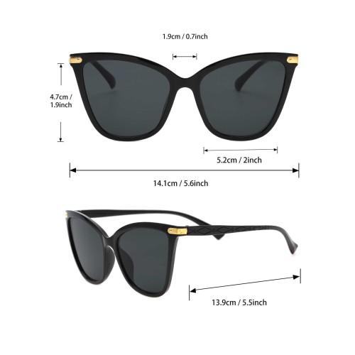 5pcs Large Square Frame Black Sunglasses For Women Daily Life Back To School Summer Vacation Clothing Accessories