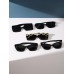 5pcs Large Square Frame Black Sunglasses For Women Daily Life Back To School Summer Vacation Clothing Accessories