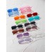 15pairs Women Classic Plastics Rectangle Colorful Frame Y2K Fashion Sunglasses For Summer Beach Travel Party