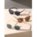 3pcs Small Black Beige  Around Frame Y2K Boho Sunglasses For Women Travel Daily School Life Clothing Accessories