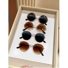 4pcs Ladies' Round Metal Decor Fashion Sunglasses