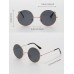 4pcs Ladies' Round Metal Decor Fashion Sunglasses