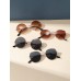 4pcs Ladies' Round Metal Decor Fashion Sunglasses