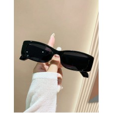 1pc Black Mini-frame Stylish Sun Glasses Suitable For Daily Wear, Vacation, Shopping, Holiday, Etc.