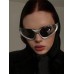 1pc European And American Style Y2k Millennial Futuristic Sunglasses, Unisex Street Style Uv Protection Sports Cycling Eyewear