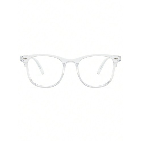 1pc New Arrival Transparent Anti-blue Light Retro Personality Big Frame Plain Glasses For Men And Women