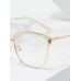 1pc New Arrival Metal Anti-blue Light Color-changing Glasses With Cat Eye Frames For Decoration & Protection